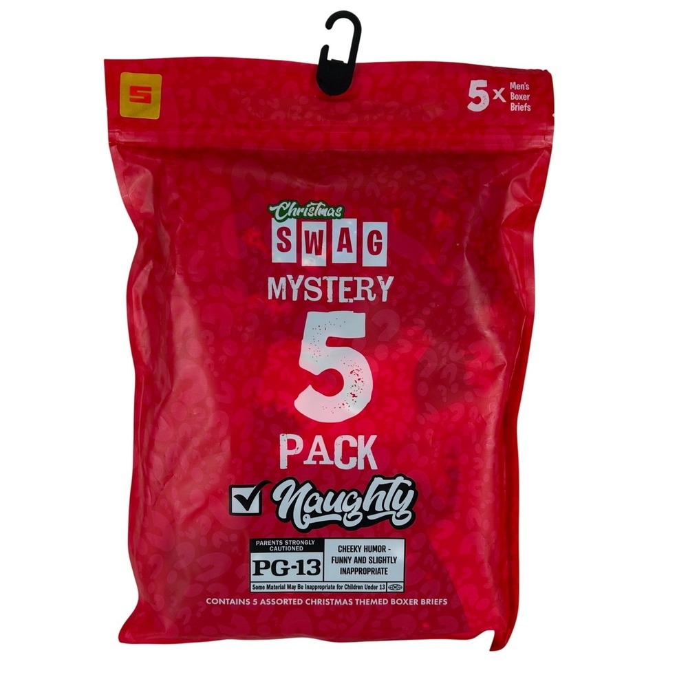 Swag Boxers Mystery 5 Pack Naughty Christmas Mens Boxer Briefs New SB5-BAG-5NAUT